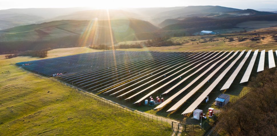 Solar panels - drone view